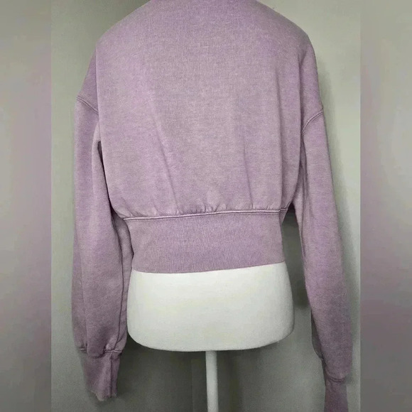 Wild Fable Cropped Crewneck Pullover Sweatshirt Berry Pink - Picture 10 of 11